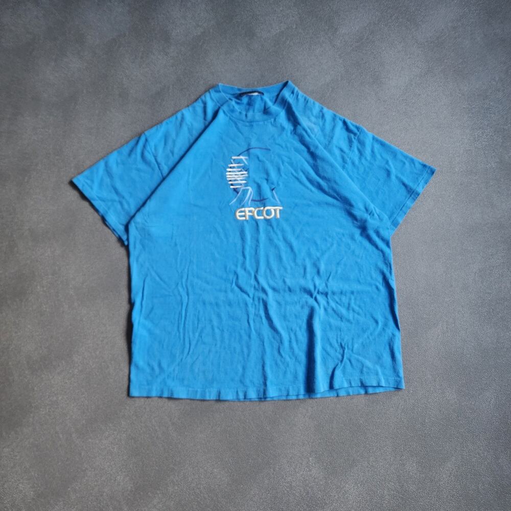 Vintage '90's Disney Epcot Embroidered Blue Shirt XXL